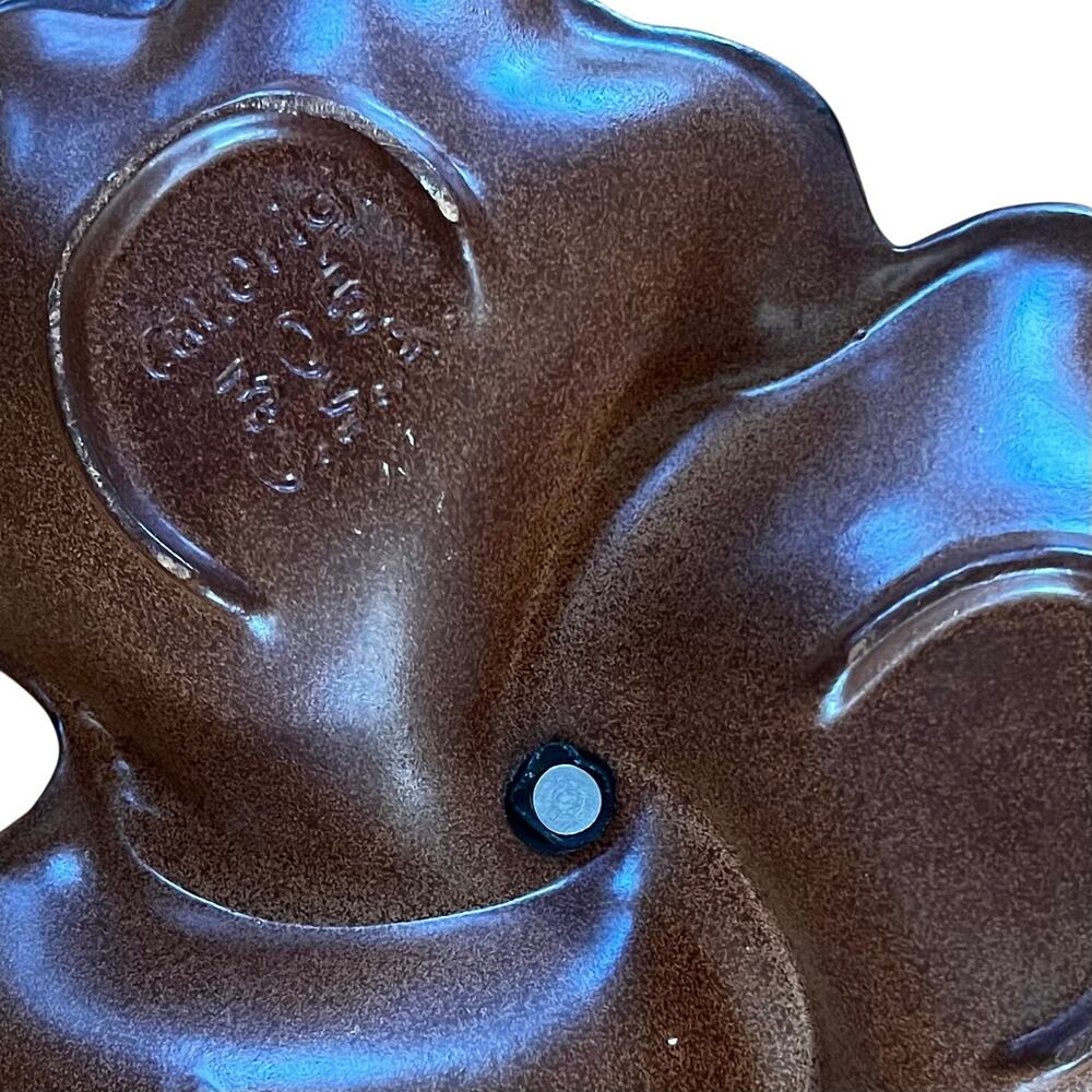 Vtg Cal-Orig 305 California Pottery Tiered MCM Faux Wood Swirl Tidbit Snack Tray - Picture 8 of 8